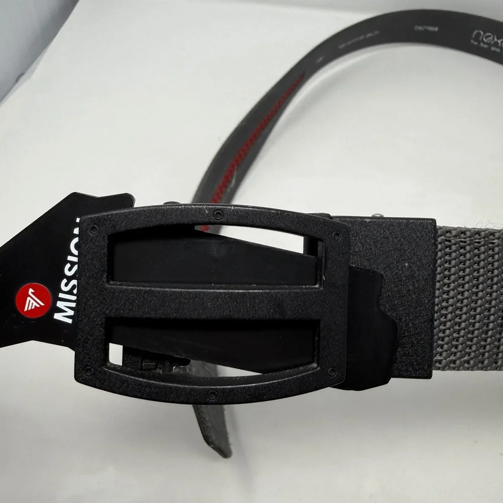 Nexbelt EDC Mission Grey Nylon Ratchet Belt Black Buckle Tactical Mens